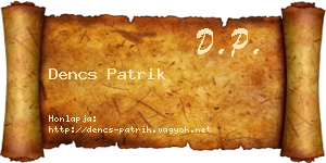 Dencs Patrik névjegykártya