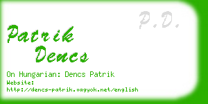 patrik dencs business card